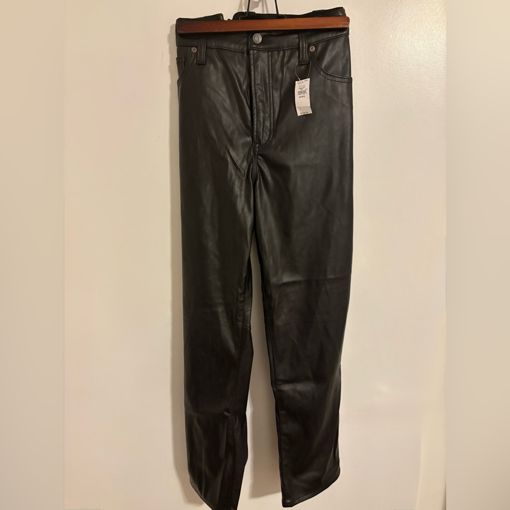 NWT GAP vintage slim high rise faux leather pants.